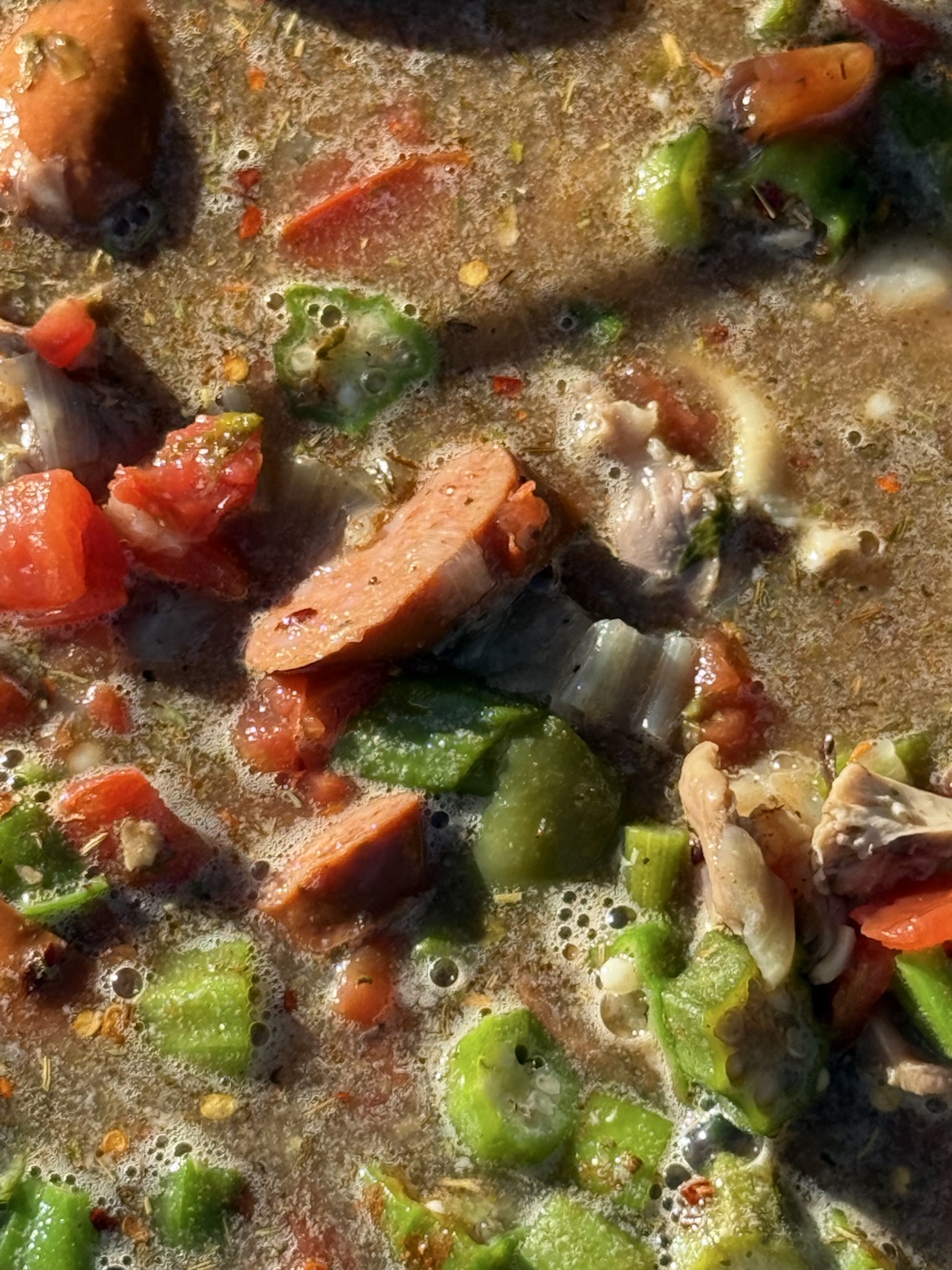 Pitmaster Gumbo with sausage and Lowcountry ingredients